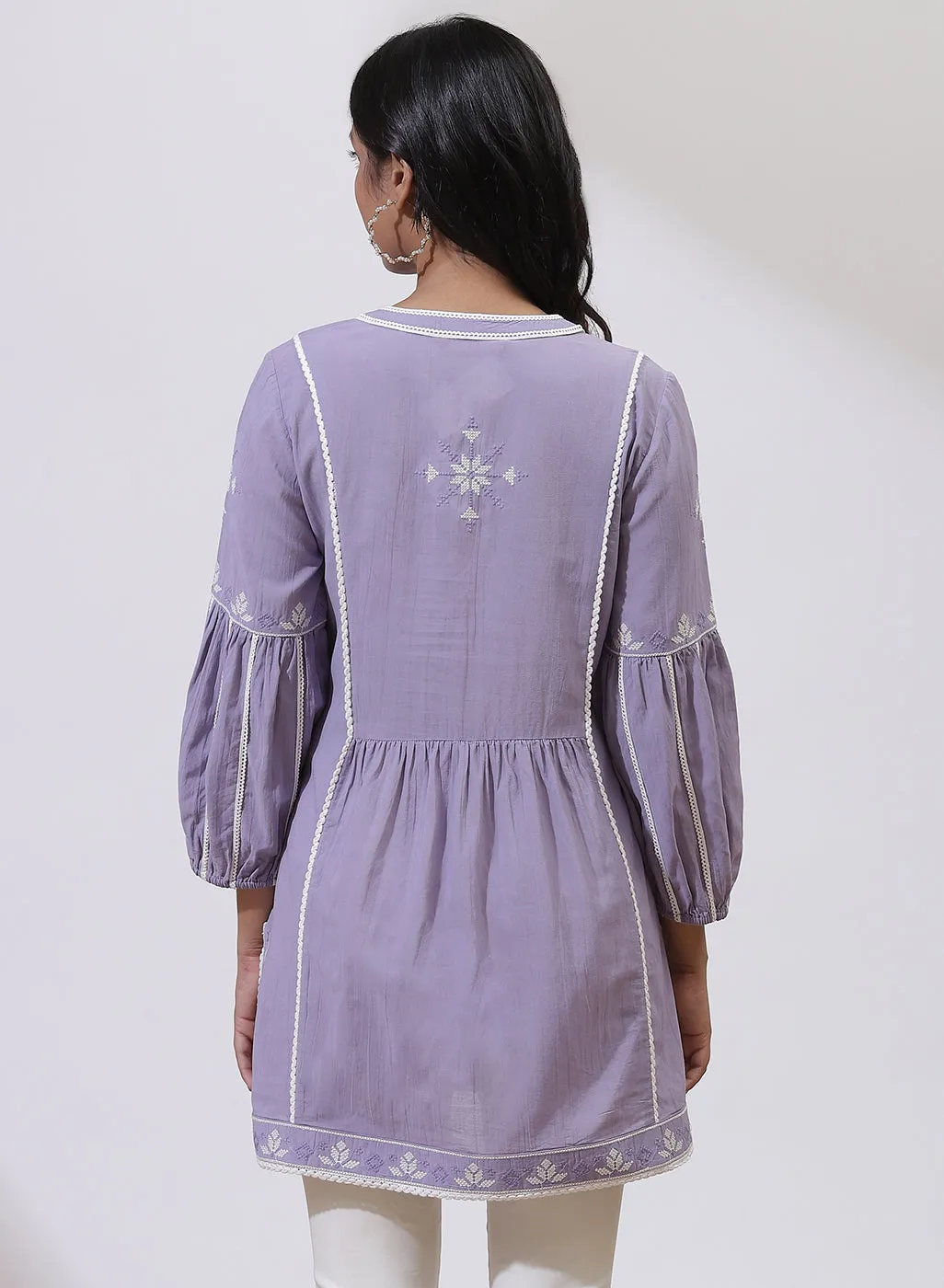 Purple Alora Collection Embroidered Tunic