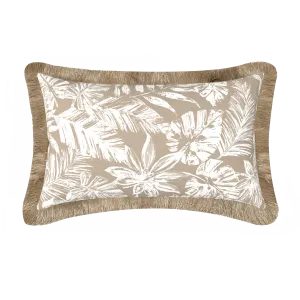 Tahiti Natural Escape - 30x50cm Fringed Outdoor Cushion