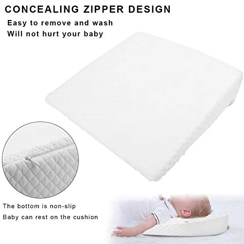 Teuopioe White Bassinet Baby Wedge Pillow Cushion to Prevent Flat Head White