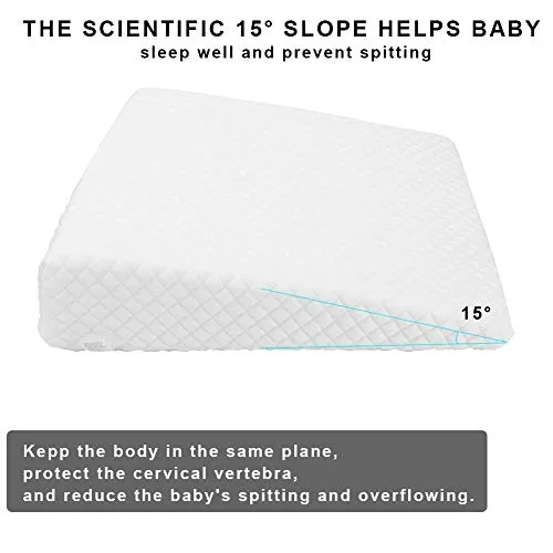 Teuopioe White Bassinet Baby Wedge Pillow Cushion to Prevent Flat Head White