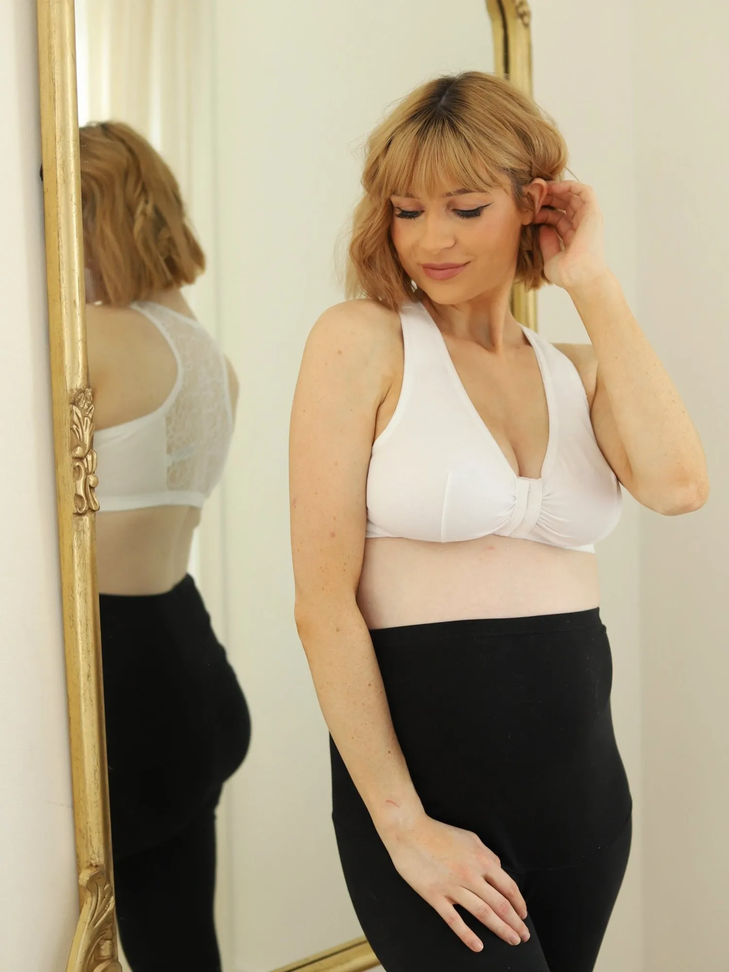 The Indy - Cotton Front-Closure Lace Racerback Bra