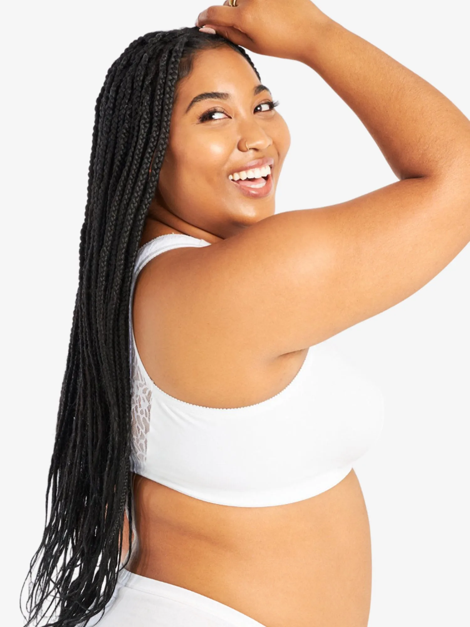 The Indy - Cotton Front-Closure Lace Racerback Bra