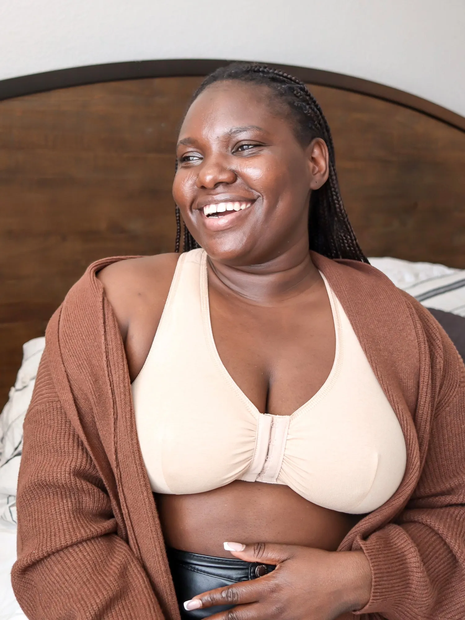 The Indy - Cotton Front-Closure Lace Racerback Bra