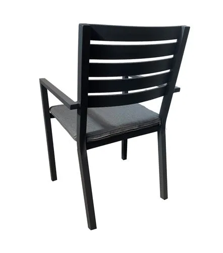 Trieste 8pc Round Dining Set 1730mm- Gunmetal
