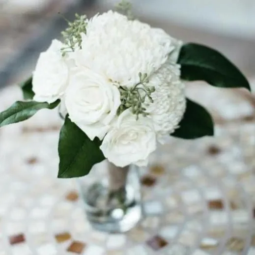 White Football Mum Flower
