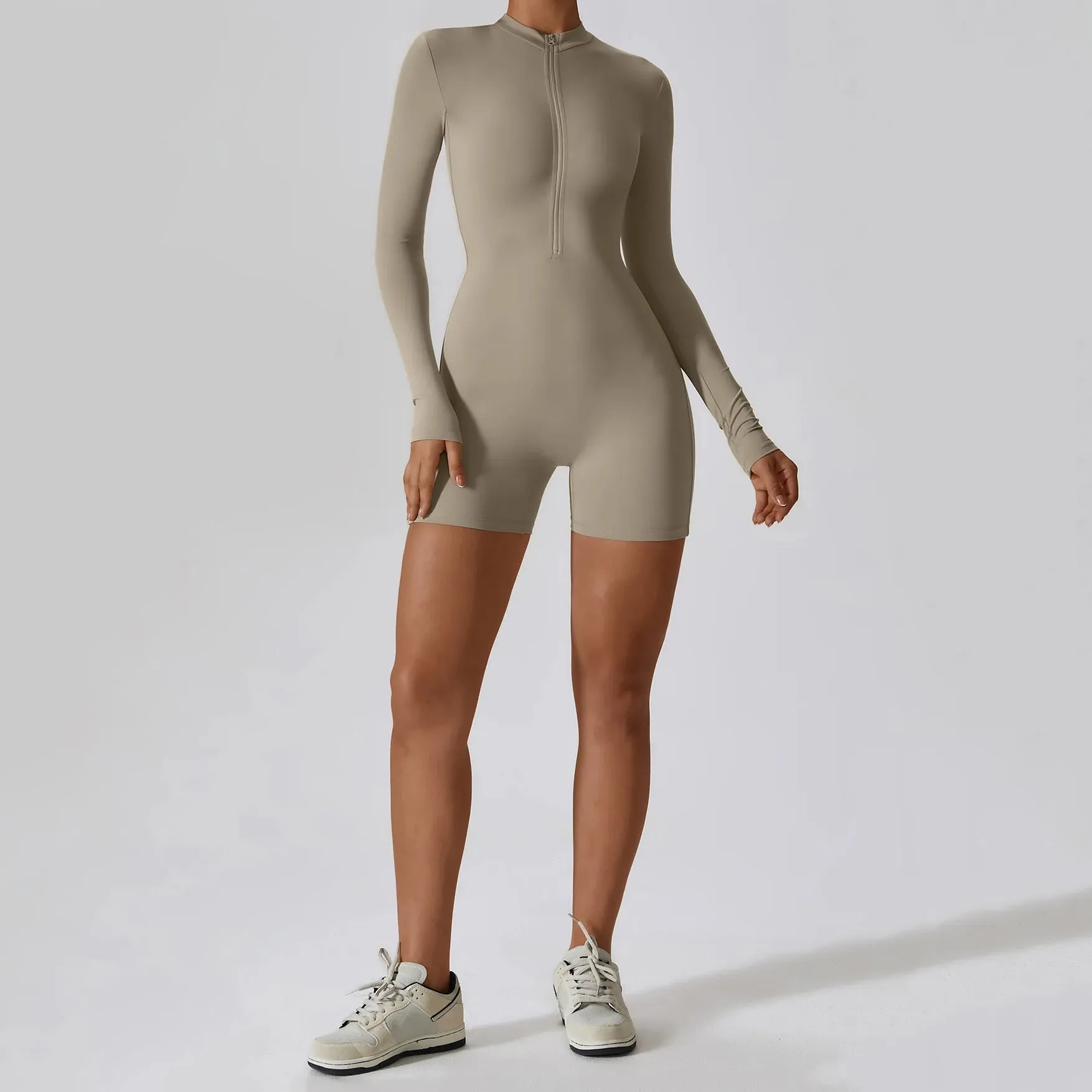 Women's Zip-Up Long Sleeve Boilersuit Yoga & Fitness Tracksuit