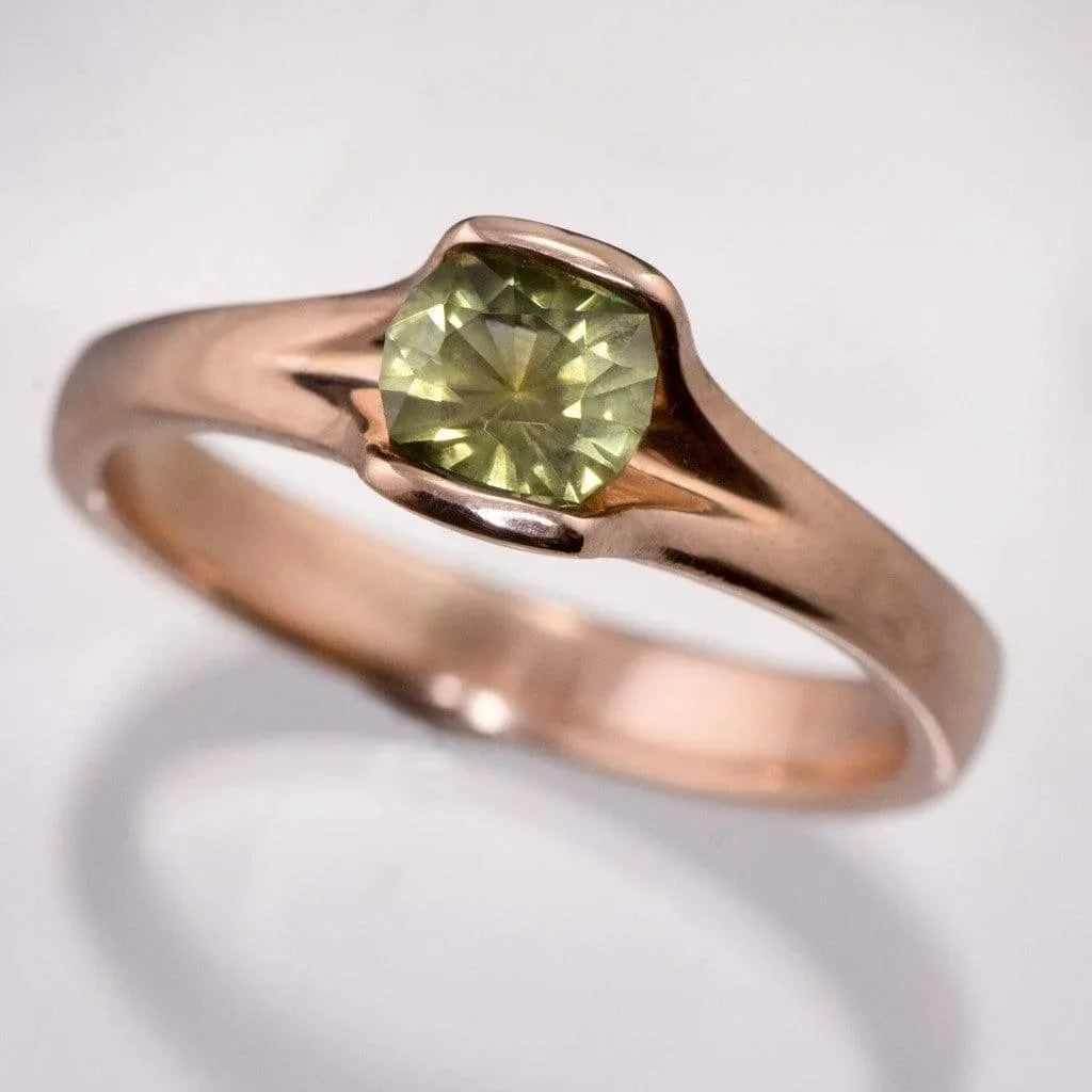 Yellow-Green Precision cut Cushion 5.4 x 4.6mm/0.72ct  Montana Sapphire Loose Gemstone
