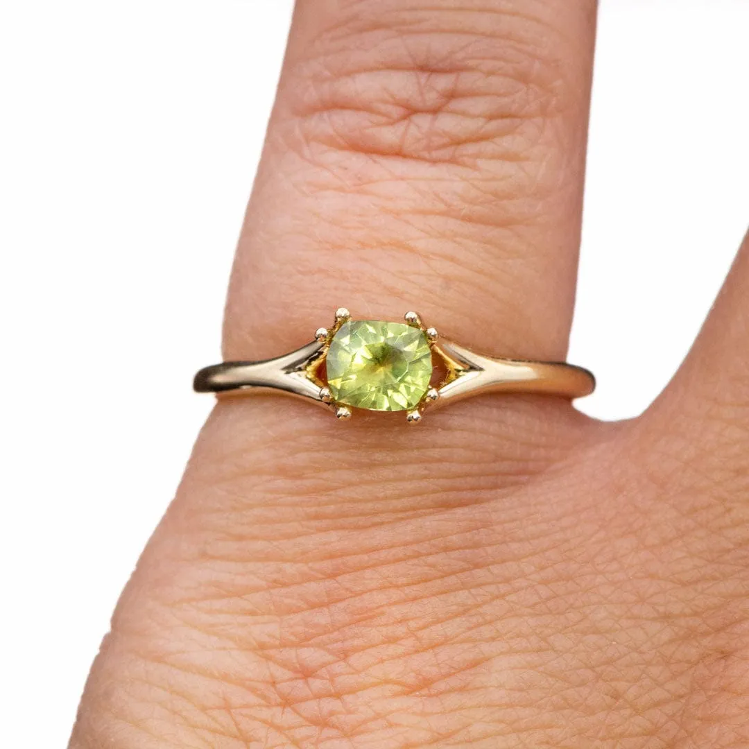 Yellow-Green Precision cut Cushion 5.4 x 4.6mm/0.72ct  Montana Sapphire Loose Gemstone