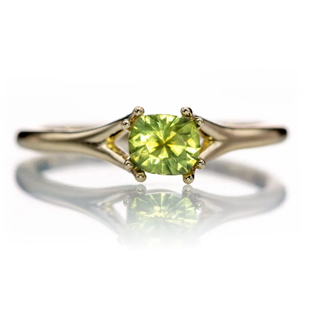 Yellow-Green Precision cut Cushion 5.4 x 4.6mm/0.72ct  Montana Sapphire Loose Gemstone