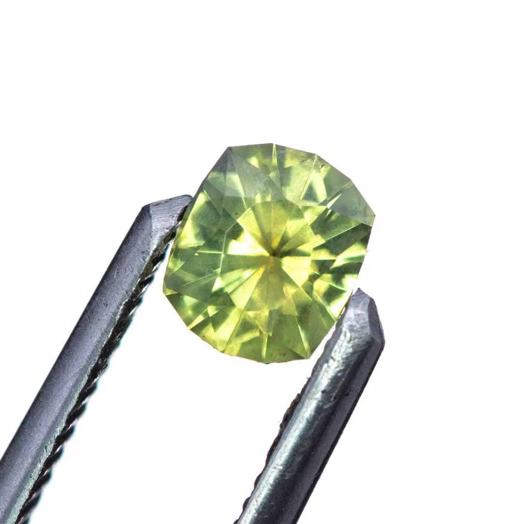 Yellow-Green Precision cut Cushion 5.4 x 4.6mm/0.72ct  Montana Sapphire Loose Gemstone
