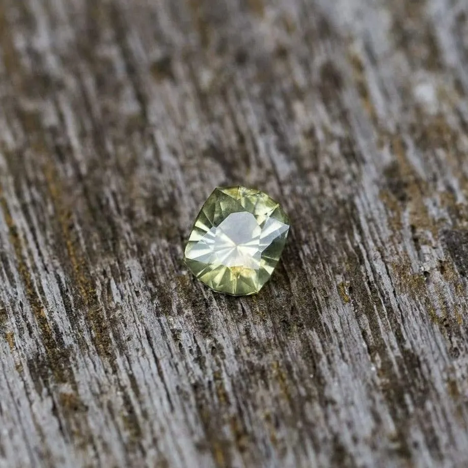 Yellow-Green Precision cut Cushion 5.4 x 4.6mm/0.72ct  Montana Sapphire Loose Gemstone
